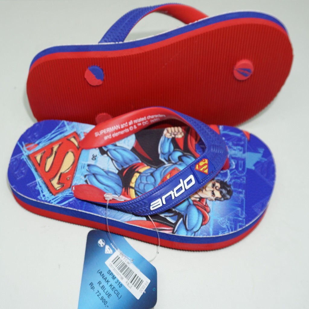 Sandal Jepit Anak Laki Laki Ando Original Superman 310 R.Blue Termurah