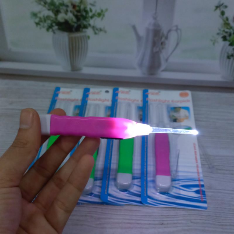 Korek Kuping Pakai Lampu Led Isi 6Pcs