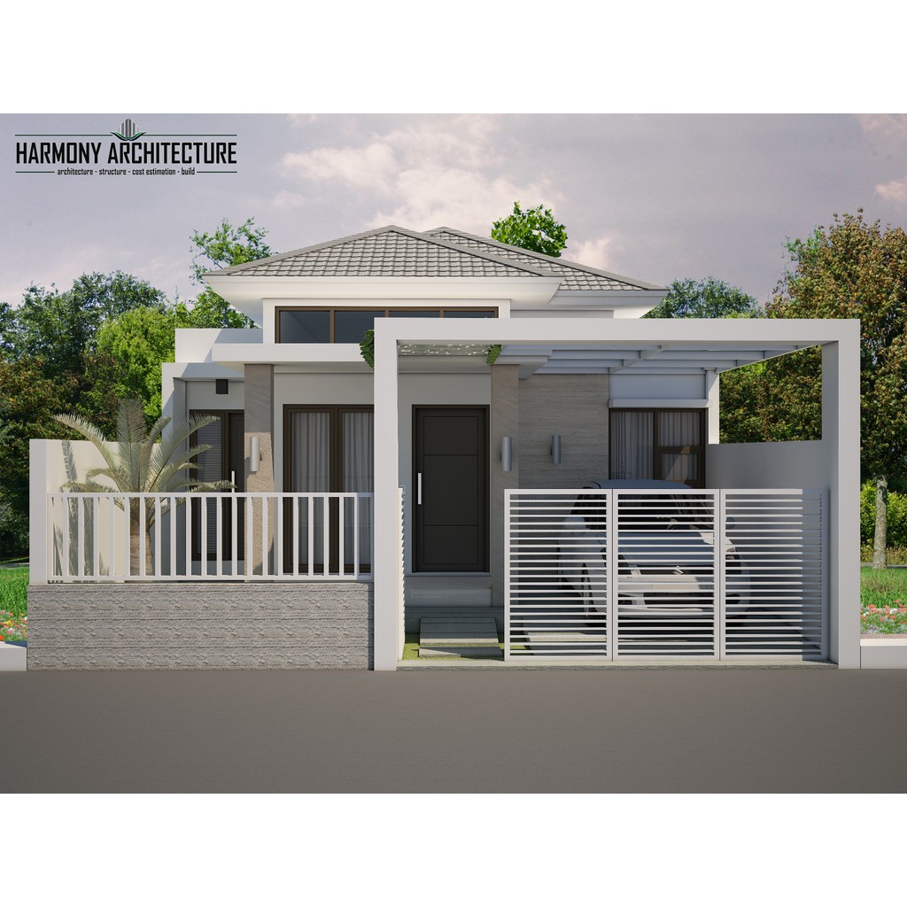 Desain Rumah Minimalis Modern 1 Lantai (Lahan 7,5 x 20 ...