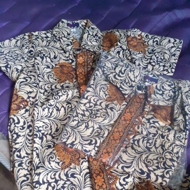 Kemeja Hem Batik Anak Motif Kerang Grey / Kerang Gold / Kemeja Modern