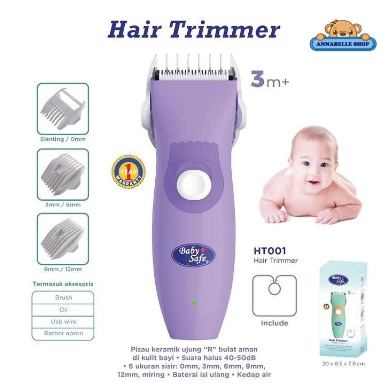 Hair Trimmer Baby Safe alat cukur rambut bayi wireless HT001