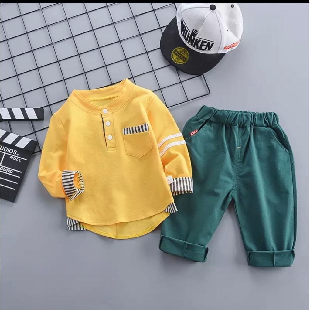 SETELAN POLO KUNING SALUR