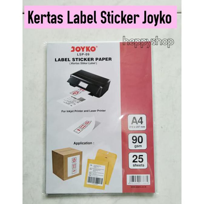 

Kertas Label Sticker Joyko LSP-09 A4 90 gsm 25 Lembar