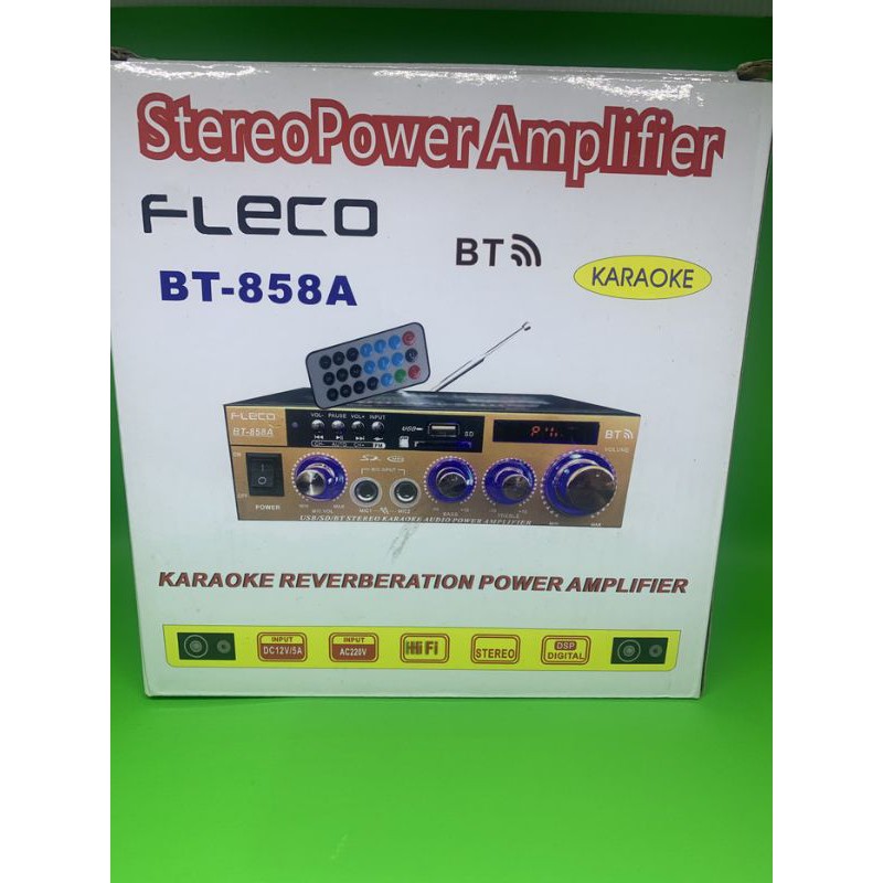 Amplifier Fleco BT-858A Bluetooth Ac dan Dc - Power Amplifier Stereo
