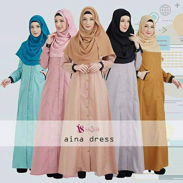 Aina dress valisha / gamis abaya / gamis polos