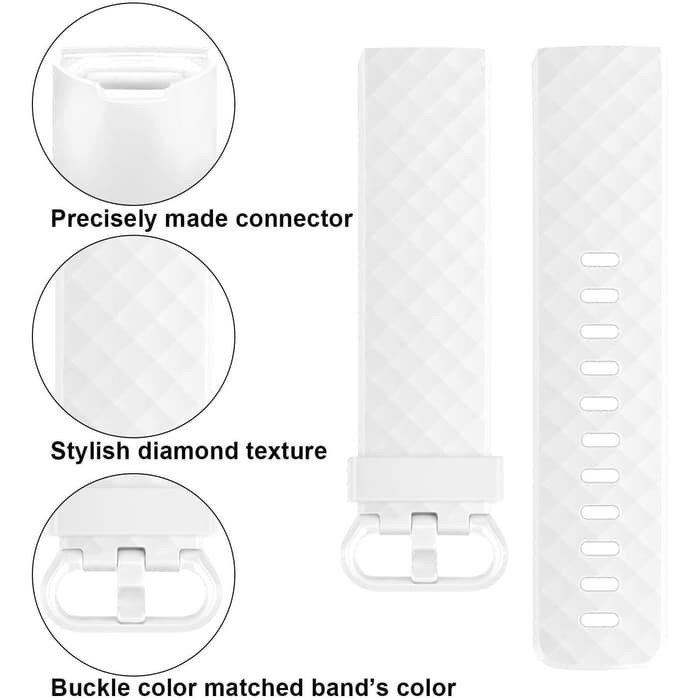 Tali Jam Silicone Strap Band  for Fitbit Charge 3 white