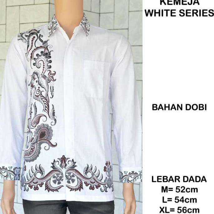 PRODUK READY... KEMEJA PUTIH / KEMEJA BATIK PRIA / HEM BATIK PRIA / BATIK PEKALONGAN MURAH