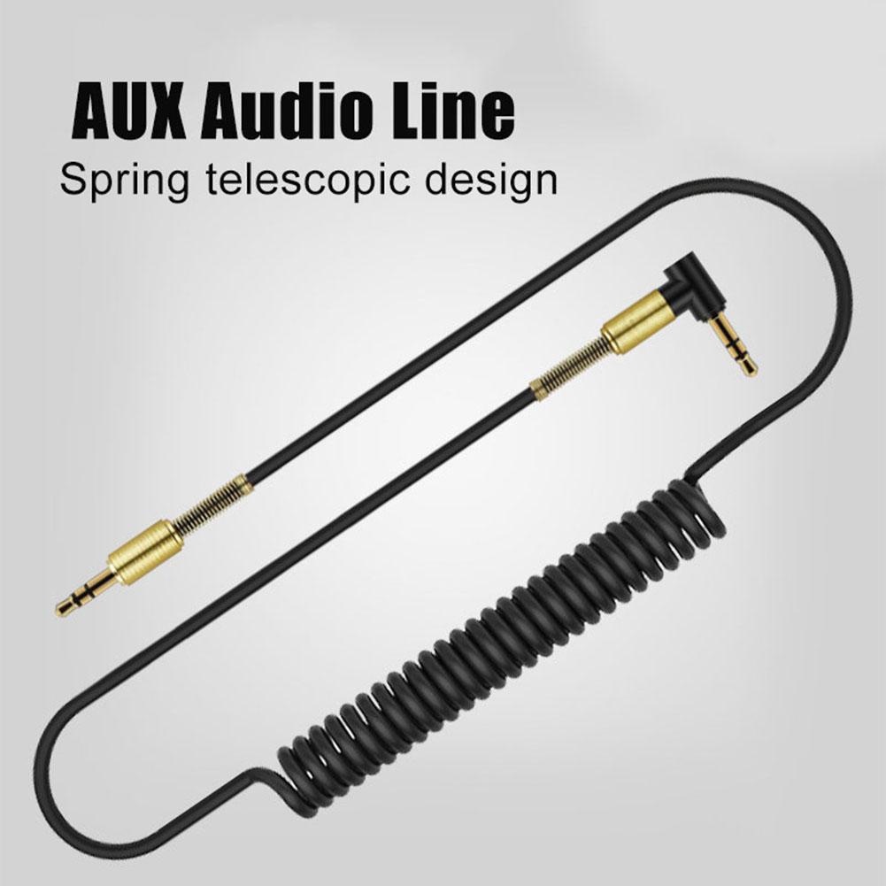 Jek 3.5mm Male to 3.5mm Male AUX Audio HP ke Ampli Sterio Stereo Taffware Kabel Audio AUX 3.5mm ke 3.5mm Laki Spring L Jack 1.5m 3.5mm Male AUX Straight Spring Cable Audio Adapter Cord for Car Speaker Phone Audio