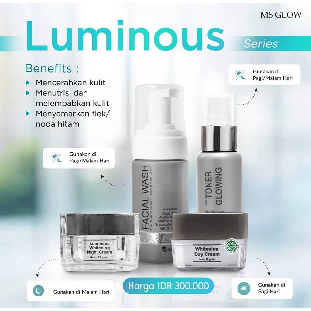 Ms Glow Luminous Paket | Ms glow Original Resmi | Ms Glow Luminous Series