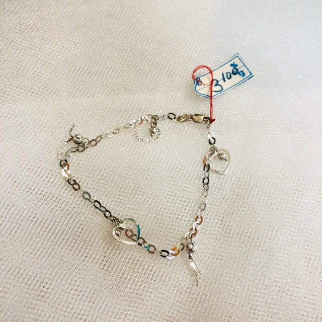 GELANG RANTAI EMAS PUTIH LOVE