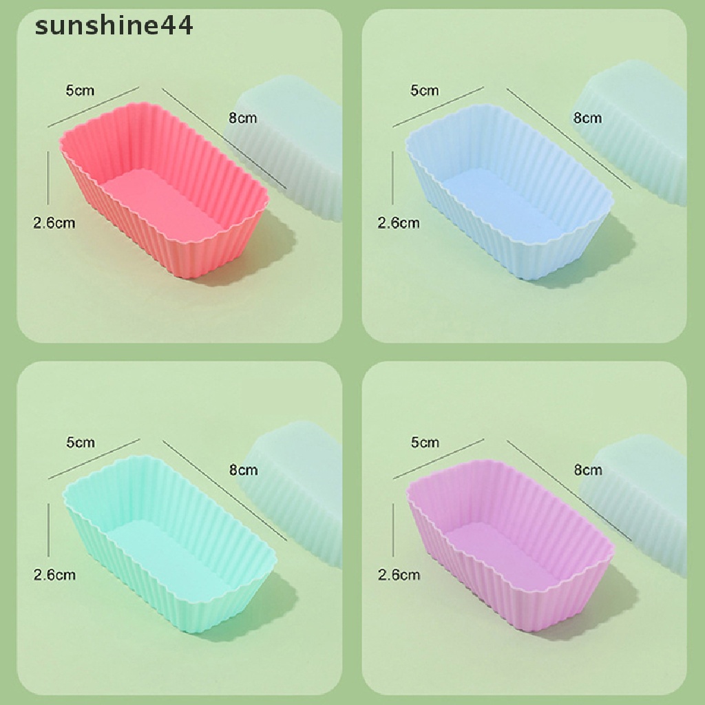 Sunshine 1 / 4Pcs Cetakan Kue / Jelly Bentuk Persegi Panjang Bahan Silikon