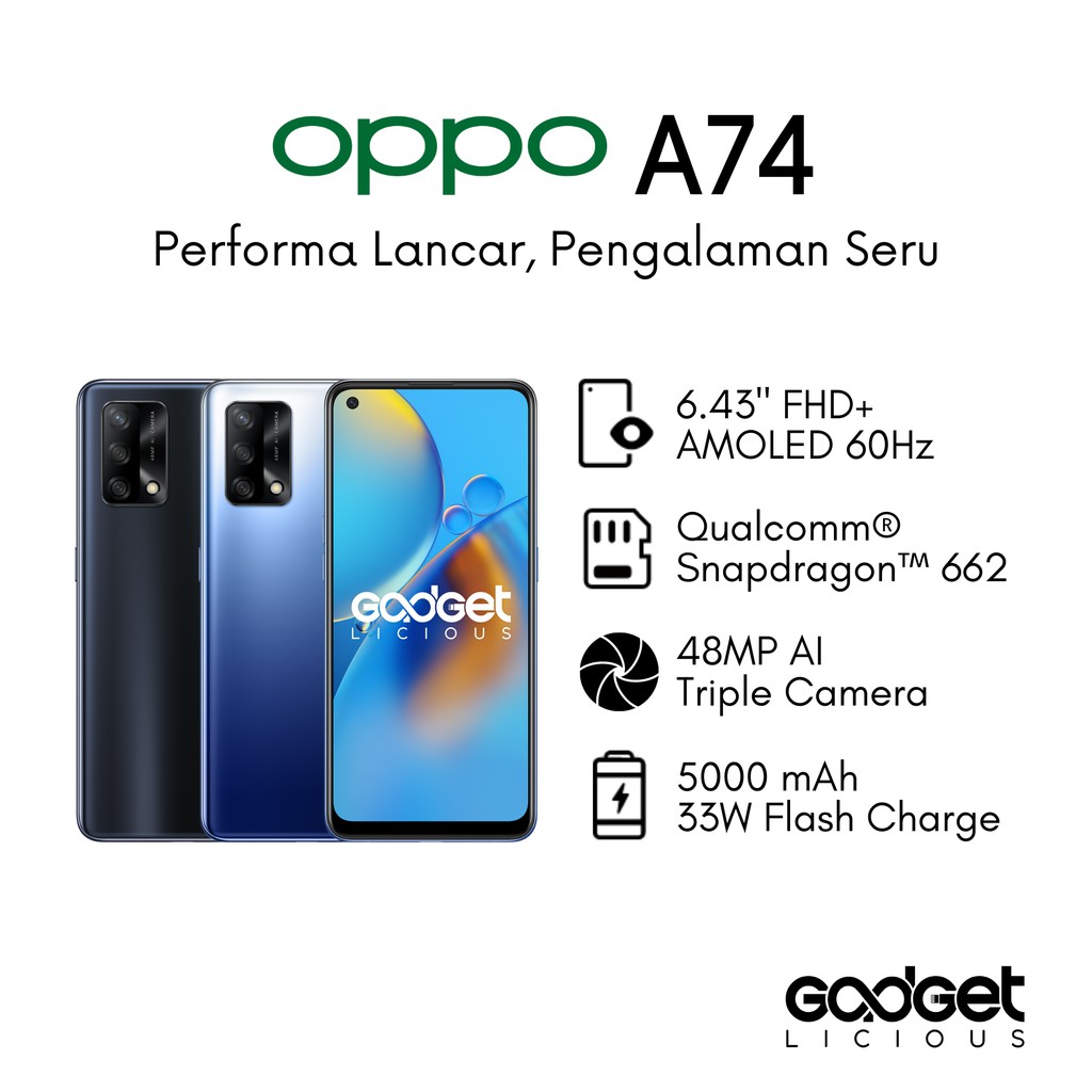 OPPO A74 4G 6/128GB Garansi Resmi