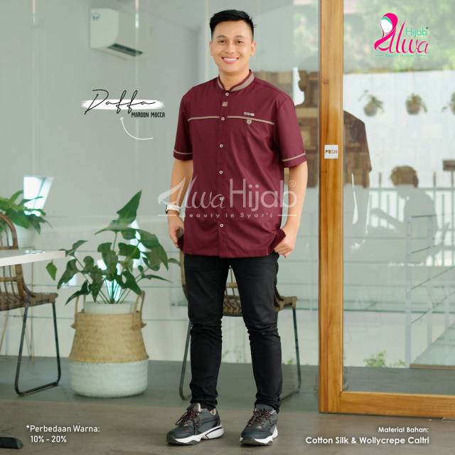 ATASAN KEMEJA LAKI LAKI KOKO POLOS ORIGINAL AFFA SET by Alwa hijab