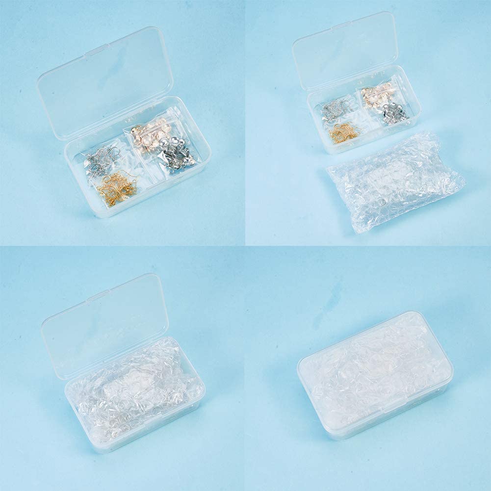 Benecreat14~100pcs 11~ 16mm Mini Kosong Bening Bola Dunia Kaca Botol Wish Glass Ball 40pcs Bail Cap Dan Kait Anting Untuk DIY Liontin Charms Stud Earring Making