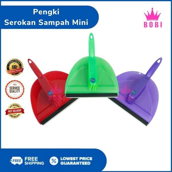 Sapu Pengki Pendek Set BOBI // Sapu dan Pengki Mini Set / Mini Dustpan WARNA RANDOM