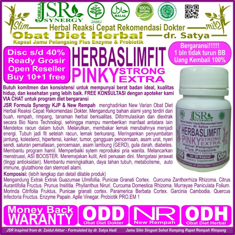 JSR JAMU SEHAT RAMPING PINKY SLIM HERBAL PELANGSING BADAN PIL DIET HERBAL