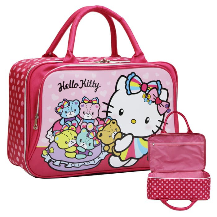 Tas Travel Bag TAS JINJING DUA Kantung GAMBAR KARTUN ANAK LUCU Bahan Kain Sponge Tahan Air