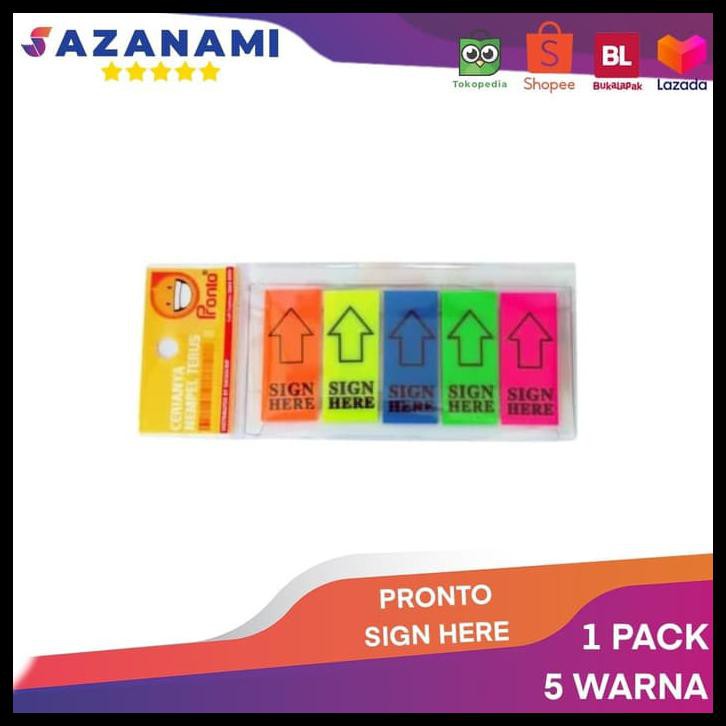 

PRONTO SIGN HERE 5 WARNA PENANDA TANDA TANGAN POST IT MEMO STICKY NOTE