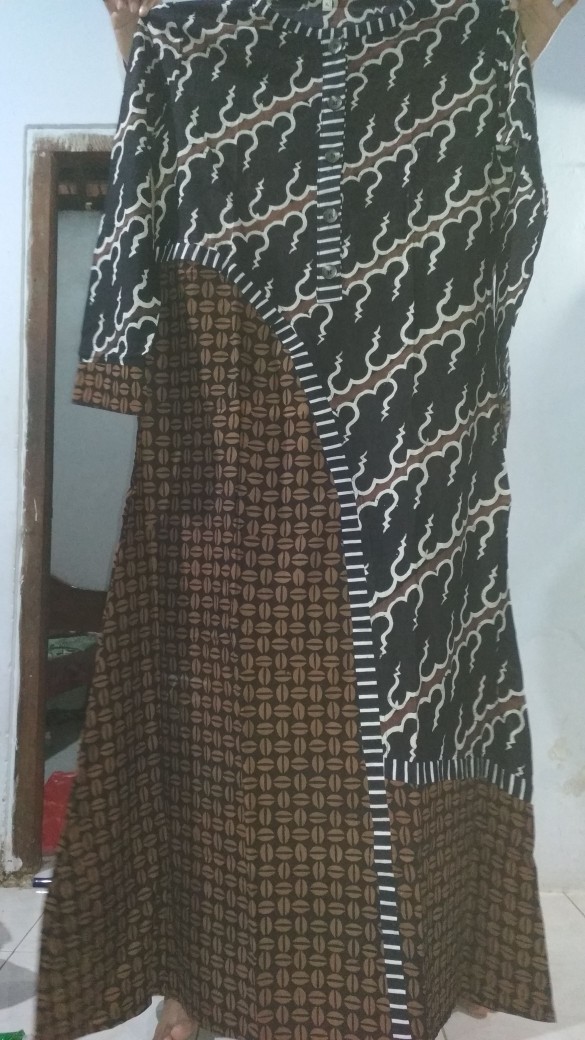 Gamis Batik Cap Kopi Kombinasi Ala Tuneeca Motif Busui Friendly (m-xxl)