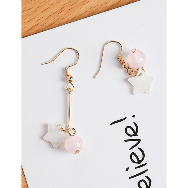 LRC Anting Gantung Fashion White Star Shape Decorated F07210