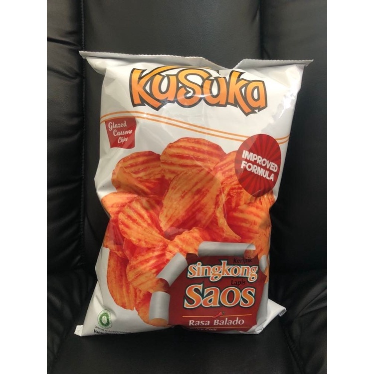 Kusuka keripik Singkong Lapis Saos Balado Kecil / Glazed Cassava 60grm