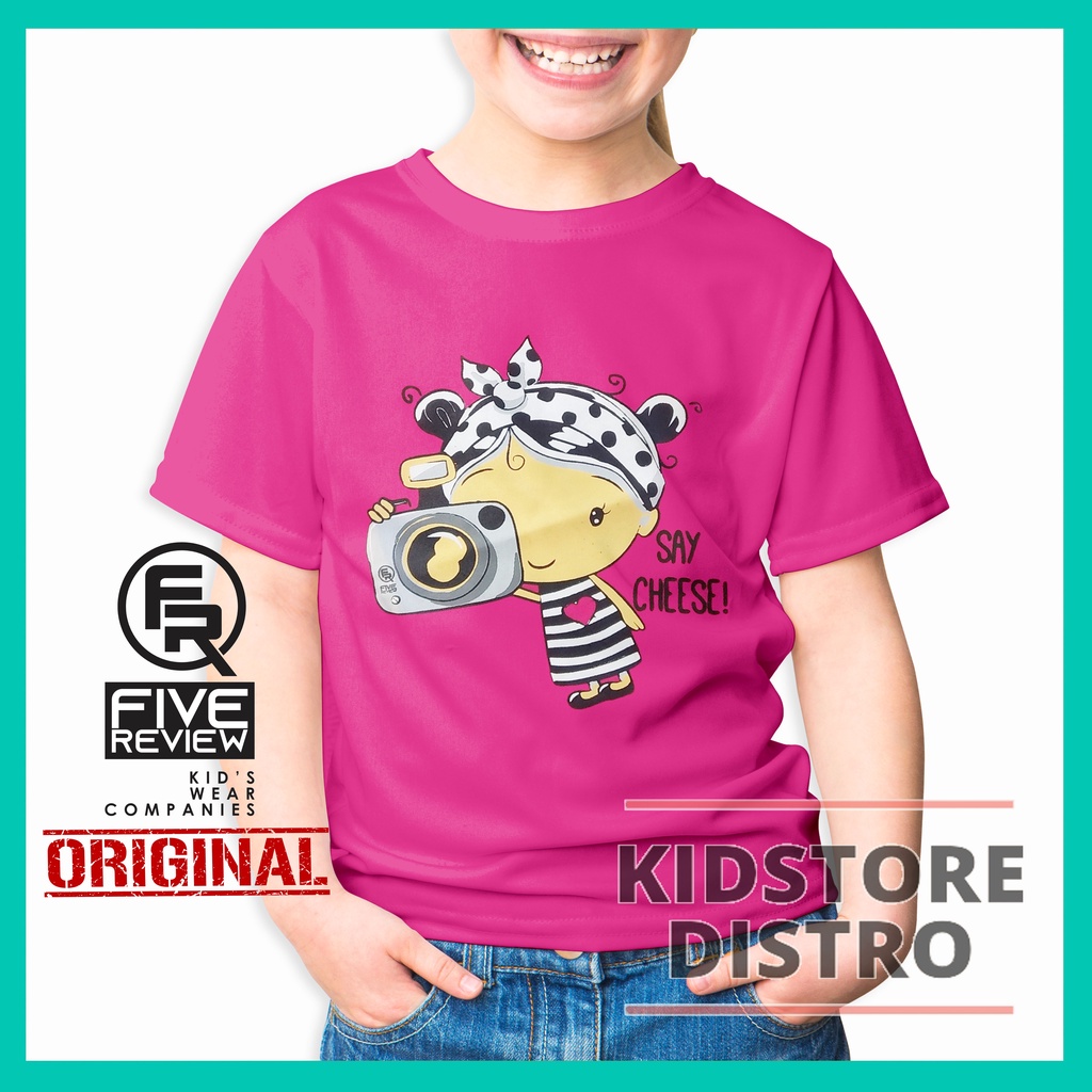 Kaos Anak Perempuan / Kaos Anak Distro Five Review Motif Say Cheese