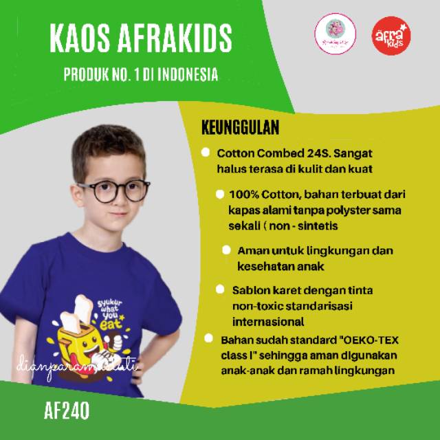 AF240 AFRAKIDS Baju Kaos  Anak  Lengan Pendek Cowok Laki 