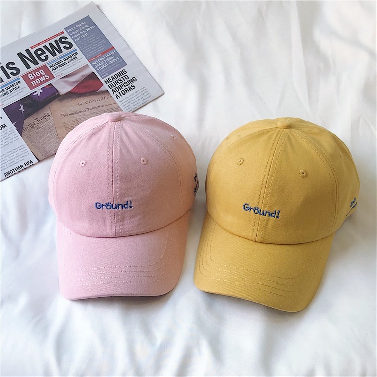 Topi Baseball Motif Bordir Tulisan Gaya Korea