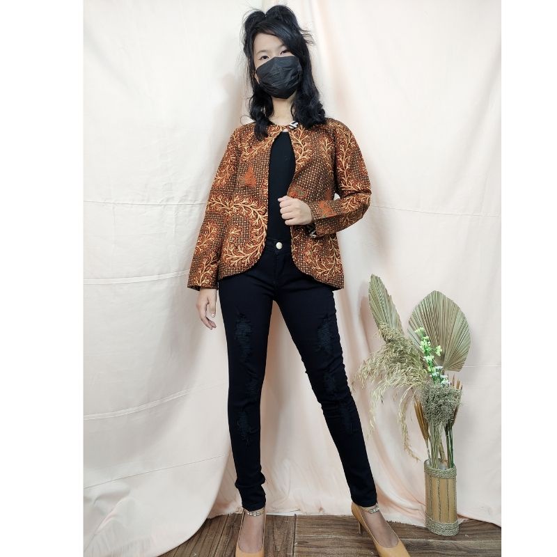 SB Collection Outer Batik Arlina  2in1 Blazer Wanita Kancing Satu