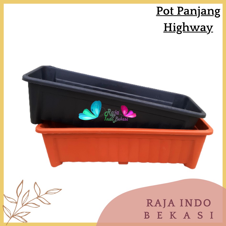 Pot Panjang Hw Highway Hitam Coklat Merah Bata Pot Panjang 50cm Pot Bunga Segi Panjang 70cm High Way  Pot Panjang Plastik Putih Murah Gantung - Pot Panjang 50