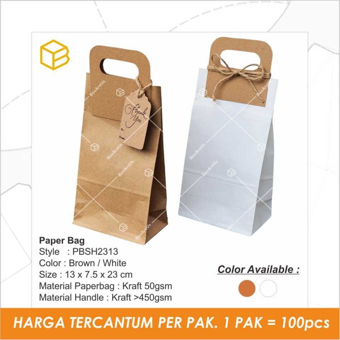 

(TERLARIS) Paper Bag Kantong Roti Lunch Paperbag Kraft Polos - Pbsh2313