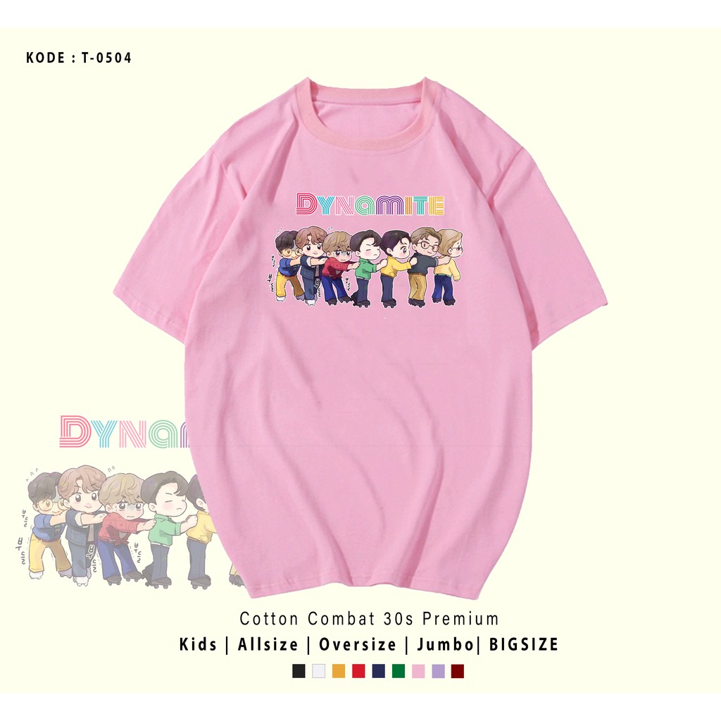 T-SHIRT / KAOS KPOP DYNAMITE ARMY / BAHAN COMBED 30S / 100% REAL PICTURE / KADO UNIK BTS