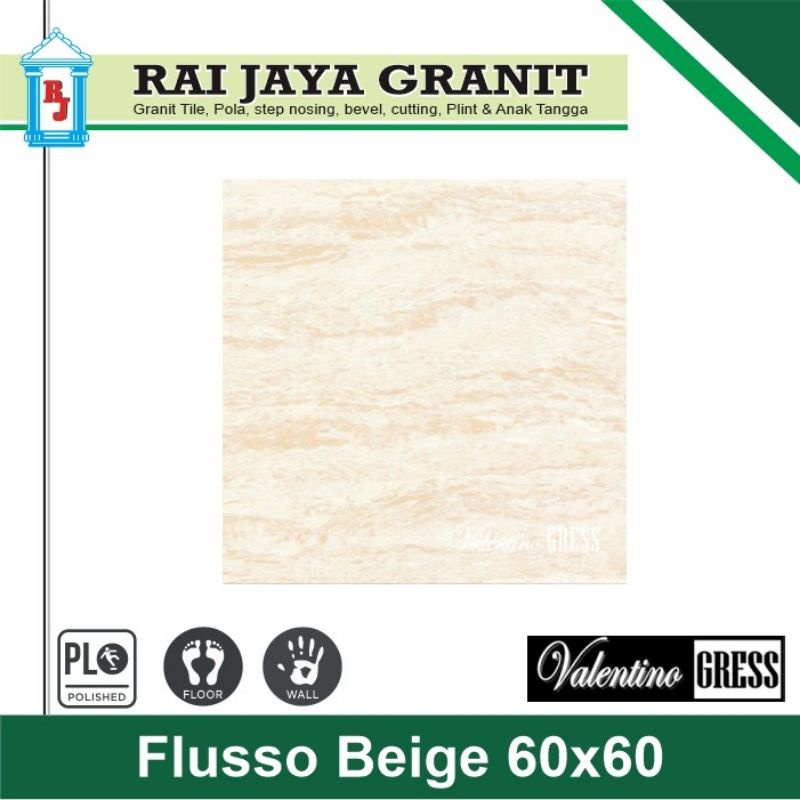 Granit lantai 60x60 Flusso beige double loading