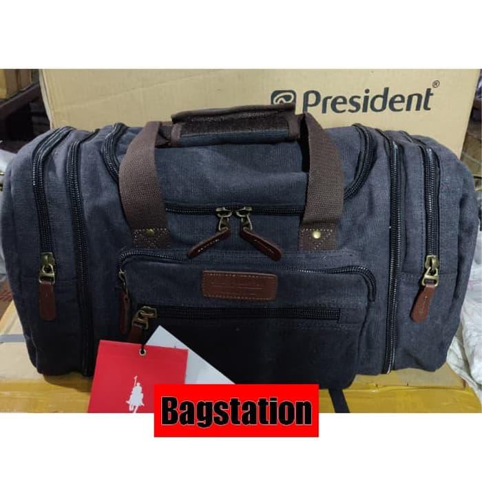 TRAVEL BAG POLO CLASSIC ORIGINAL IMPORT TAS PAKAIAN SPORTY PRIA WANITA - HITAM