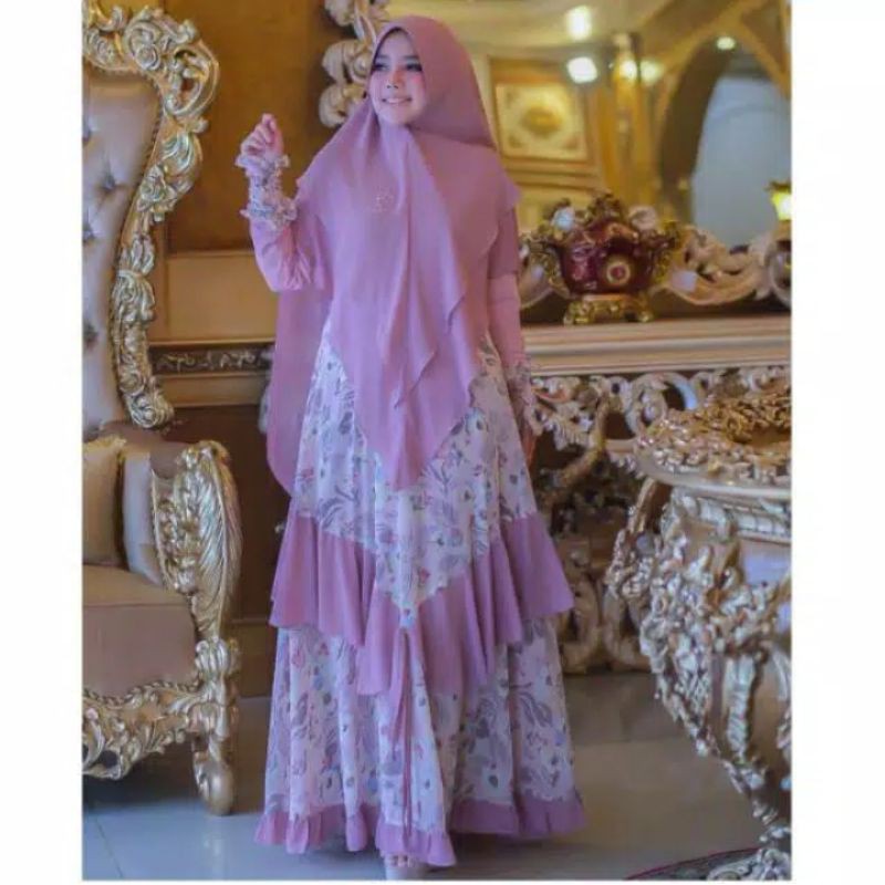 Gamis yodizein syar'i ORI, dress harun set. vol 2 (ready siap kirim)