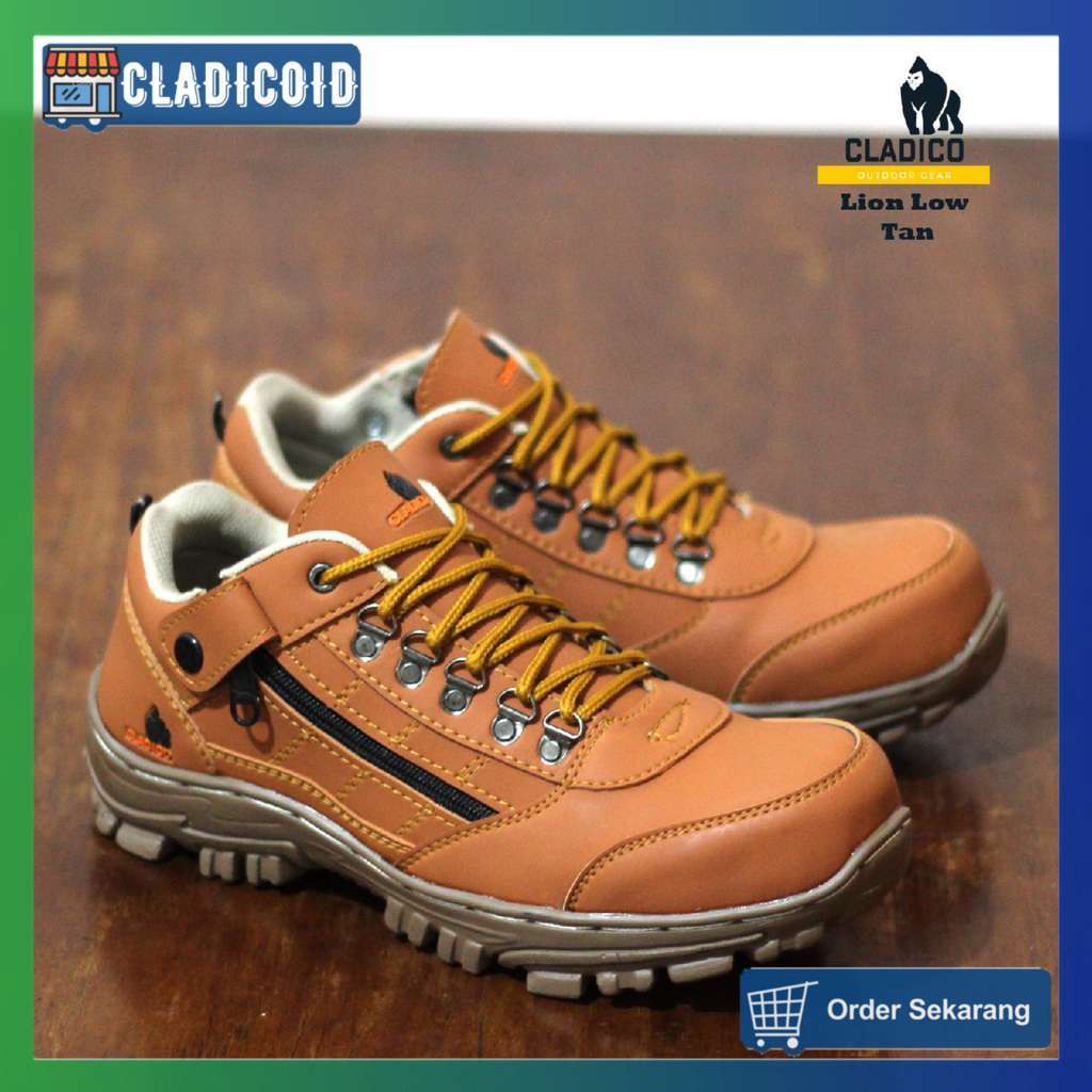 SEPATU SAFETY PENDEK PRIA UJUNG BESI OUTDOOR, PROYEK KERJA LAPANGAN MODEL KEREN DAN TRENDI LION LOW