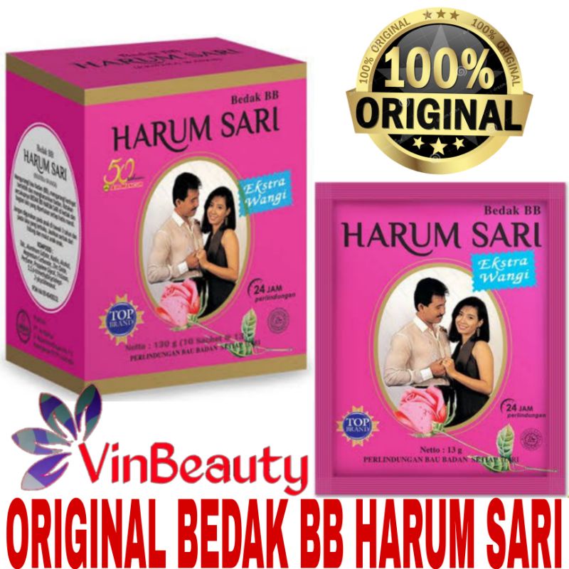 ORIGINAL BEDAK BB HARUM SARI 1 BOX 10 SACHET / BEDAK KETEK HARUM SARI EKSTRA WANGI