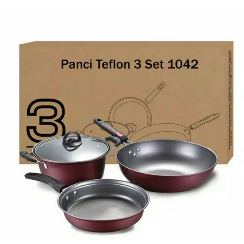 Panci Set Teflon 3 set GM Bear