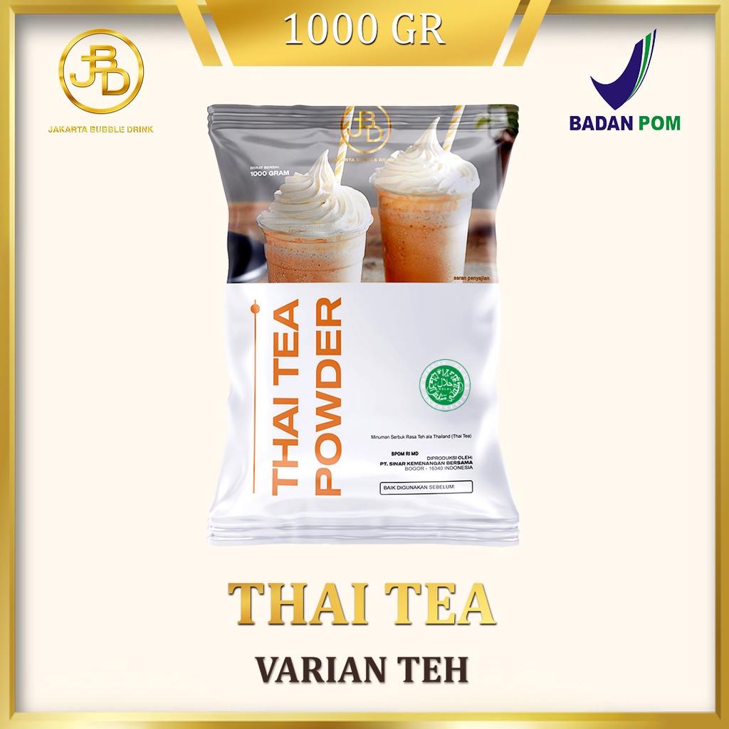 

Bubuk Minuman THAI TEA Powder 1 KG/ SERBUK MINUMAN RASA THAI TEA / HALAL jbd