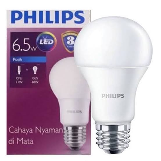 PHILLIPS lampu LED Bulb 6,5W / 6,5 watt E27 Putih / Kuning