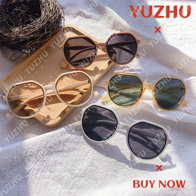 (YUZHU) COD Kacamata Bulat Warna Permen Ulzzang Korea untuk Wanita / Pria Retro Shades untuk Wanita / Pria