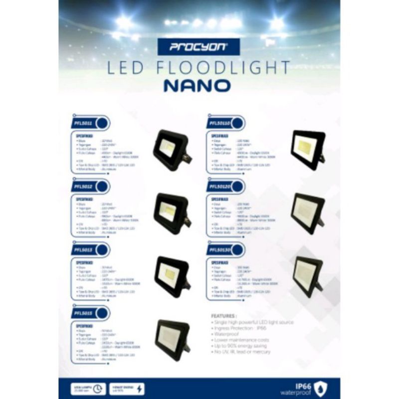 Lampu Sorot SMD LED PIOLINE PROCYON 50-100-200-300 Watt Nano / Lampu Sorot LED | Lampu Outdoor