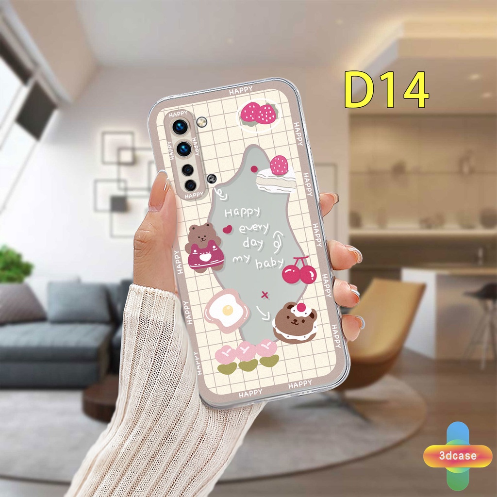 Soft TPU Case Realme C11 2021 C21Y C31 C35 C15 C21 C25 C20 C3 C12 C2 C25S 5S 5 5S 5i C17 7i C1 C25Y C2 C3i 6i C20A realme Narzo 20 10 10A 20A 30A A7 A5S A15 A16 Y12 Y20 Y15S A03 Lover Wavy Edge Cute Bear Rabbit Back Cover