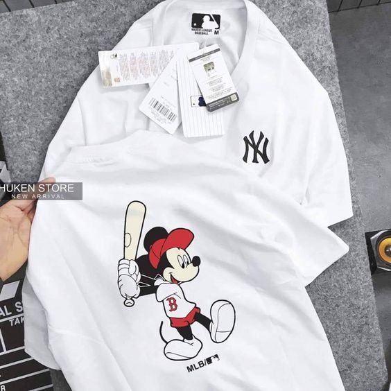 Tshirt NY MLB Neyork Nike Baseball Kaos Basebal Mickey Disney MInnie Mouse NY Newyork Yankees MLB