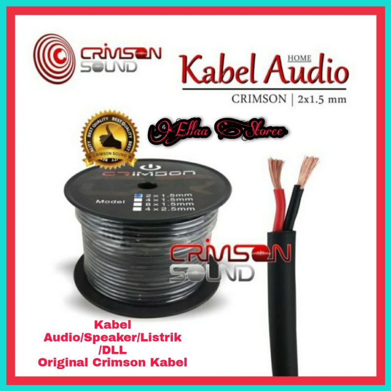 Kabel Speaker 2X1.5mm Kabel Speaker 1 Roll 100 Meter Crimson