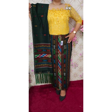 Rok Jadi dan Selendang Katun Motif Bintik KR-4