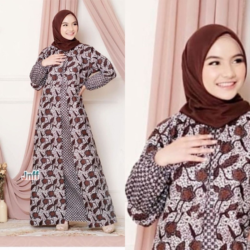 Batik Jumbo Modern Premium - Gamis Busui All Size/Gamis Batik Kombinasi - Gamis Batik Terbaru
