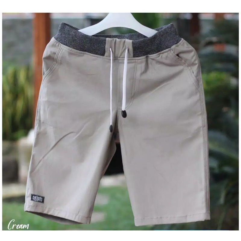 celana chino pendek pria jumbo pinggang karet &amp; superjumbo