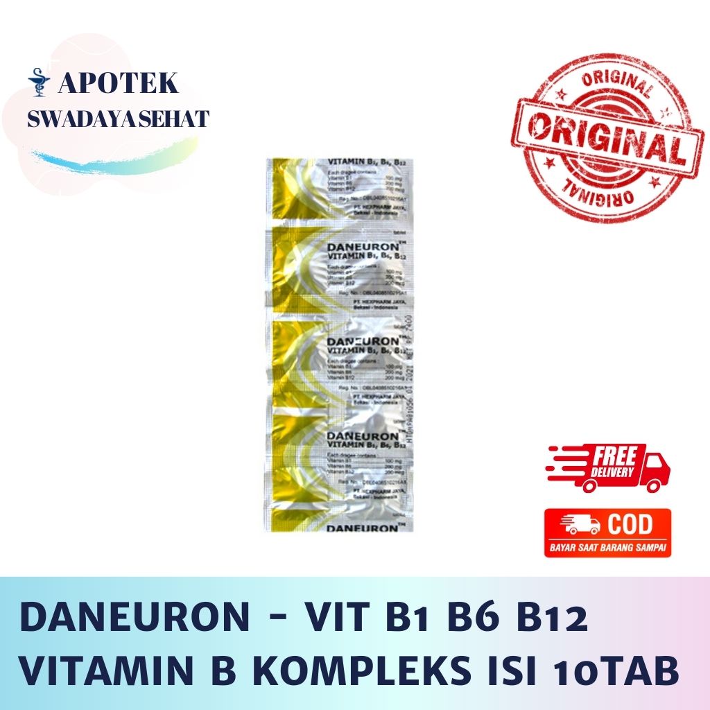 DANEURON 10 Tablet - Vitamin B1 B6 B12 BKompleks Strip