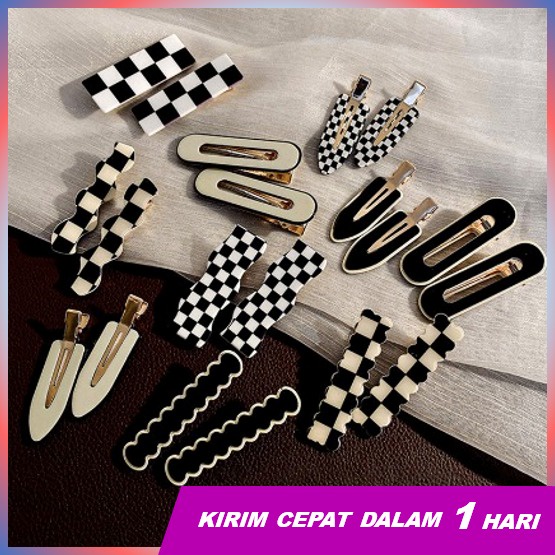 Super66 Jepit Lucu/ Jepit Rambut/ Jepit Hitam Putih Korean Style/ Hair Pin